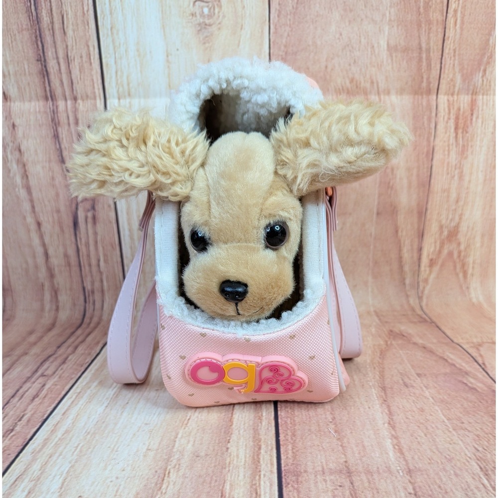 Our Generation Plush Puppy Dog and Pink Heart Pet Carrier Set for 18 Inch Dolls